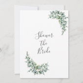 グリーンユーカリリース葉ブライダルシャワー 招待状 (裏面)