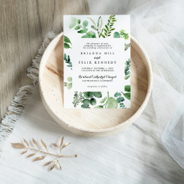 グリーンユーカリ伝統的ラ結婚ク書 招待状