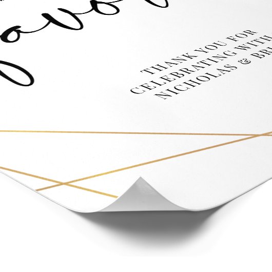 グリーンユーカリ幾何学結婚式の引き出物 ポスター (角)