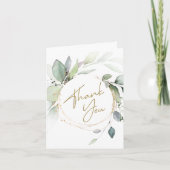 グリーンユーカリ折り畳みサンキューカード サンキューカード (正面)
