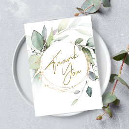 グリーンユーカリ折り畳みサンキューカード サンキューカード