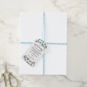 グリーンユーカリ書結婚道の歓迎 ギフトタグ (より糸付き)