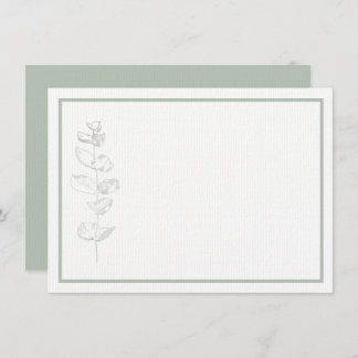 グリーンユーカリ植物シンプルモダン固定物 サンキューカード