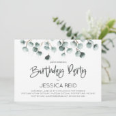 グリーンユーカリ植物主題誕生日パーティー 招待状 (スタンド正面)