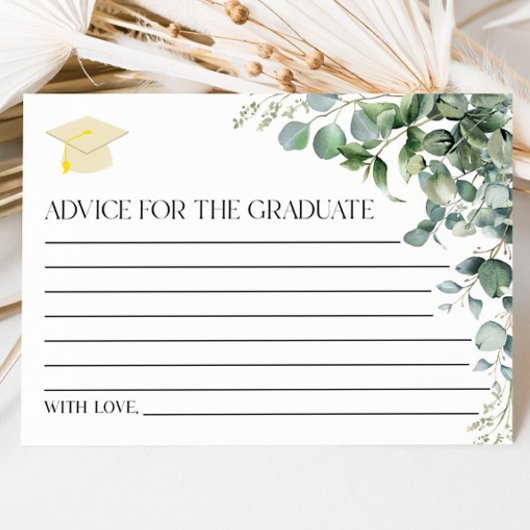 グリーンユーカリ植物卒業パーティー アドバイスカード