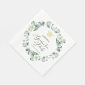 グリーンユーカリ植物卒業パーティー スタンダードランチョンナプキン (角)