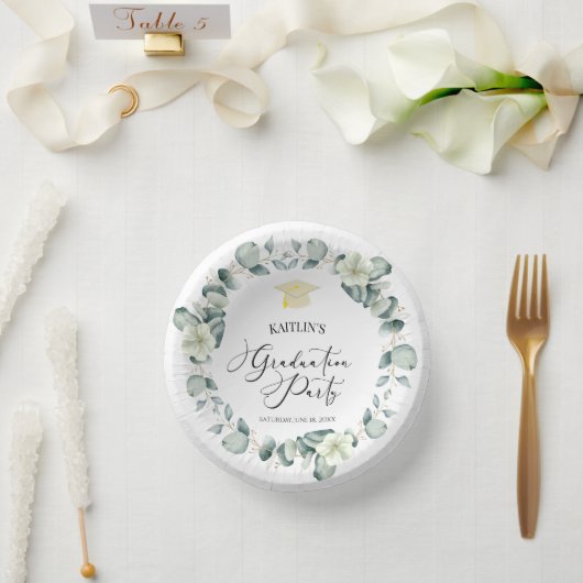 グリーンユーカリ植物卒業パーティー ペーパーボウル (ウェディング)