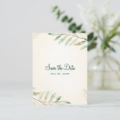 グリーンユーカリ植物学葉の日付を保存 案内ポストカード (スタンド正面)