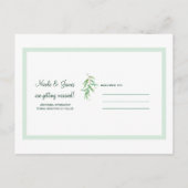 グリーンユーカリ植物学葉の日付を保存 案内ポストカード (裏面)