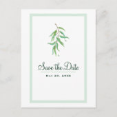 グリーンユーカリ植物学葉の日付を保存 案内ポストカード (正面)