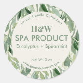 グリーンユーカリ植物用葉製品ラベル ラウンドシール (正面)