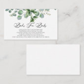 グリーンユーカリ植物赤ちゃんシャワーベビー エンクロージャーカード (正面/裏面)