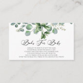 グリーンユーカリ植物赤ちゃんシャワーベビー エンクロージャーカード (正面)