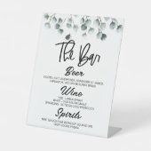 グリーンユーカリ植物飲料バーペデスタルサイン 台座サイン (正面)