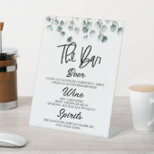 グリーンユーカリ植物飲料バーペデスタルサイン 台座サイン (インサイチュ)