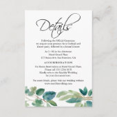 グリーンユーカリ水彩詳細モノグラム エンクロージャーカード (正面)