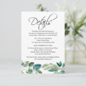 グリーンユーカリ水彩詳細モノグラム エンクロージャーカード (スタンド正面)