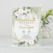 グリーンユーカリ白薔薇金ゴールドバチェロレッテ 招待状 (スタンド正面)