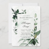 グリーンユーカリ素朴ブライダルシャワー誘致 招待状 (正面)