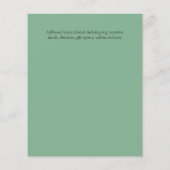 グリーンユーカリ結婚の予算招待状 (裏面)