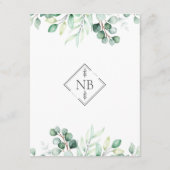 グリーンユーカリ結婚の詳細タイムライン エンクロージャーカード (裏面)