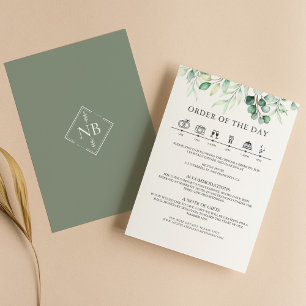 グリーンユーカリ結婚の詳細タイムライン エンクロージャーカード