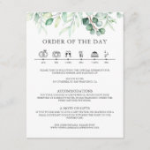 グリーンユーカリ結婚の詳細タイムライン エンクロージャーカード (正面)