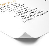 グリーンユーカリ結婚の金ゴールド12テーブル席 ポスター (角)