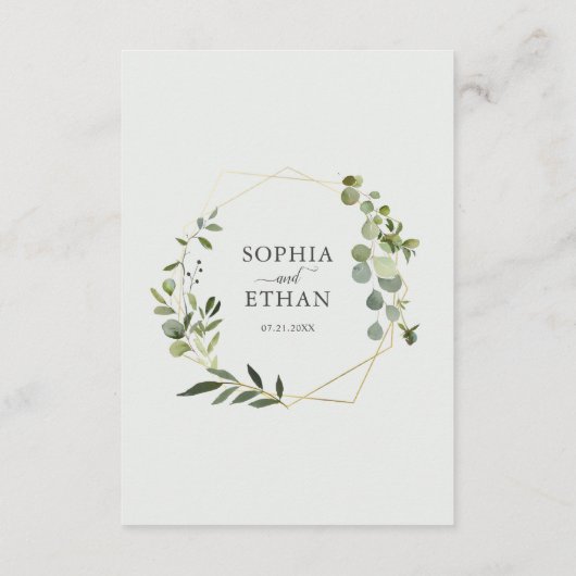 グリーンユーカリ結婚プス詳細 エンクロージャーカード (裏面)