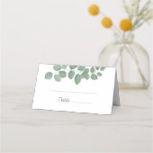 グリーンユーカリ結婚プタス座席表 プレイスカード (正面)