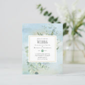 グリーンユーカリ結婚プトゥスブルーの予算招待状 (スタンド正面)