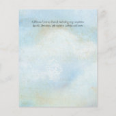 グリーンユーカリ結婚プトゥスブルーの予算招待状 (裏面)