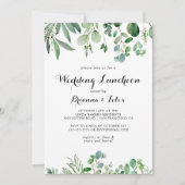 グリーンユーカリ結婚プトゥスランチョンブライダルシャワー 招待状 (正面)
