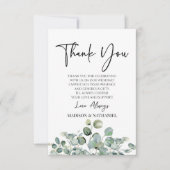 グリーンユーカリ緑の庭のカスタム写真 サンキューカード (正面)