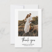 グリーンユーカリ緑の庭のカスタム写真 サンキューカード (裏面)