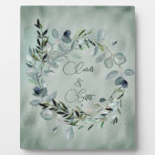 グリーンユーカリ緑の金ゴールド枠 フォトプラーク (正面)