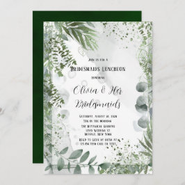グリーンユーカリ葉スブリデスメイド昼食会 招待状
