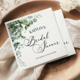 グリーンユーカリ葉パネスボタニカルブライダルシャワー スタンダードランチョンナプキン