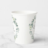 グリーンユーカリ葉パネスボタニカルブライダルシャワー 紙コップ (右)
