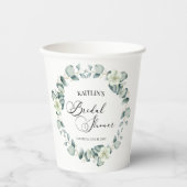 グリーンユーカリ葉パネスボタニカルブライダルシャワー 紙コップ (正面)