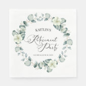 グリーンユーカリ葉パネスボタニカルリタイアパーティー スタンダードランチョンナプキン (正面)