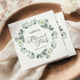 グリーンユーカリ葉パネスボタニカルリタイアパーティー スタンダードランチョンナプキン