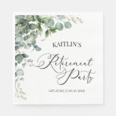 グリーンユーカリ葉パネスボタニカルリタイアパーティー スタンダードランチョンナプキン (正面)