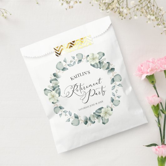 グリーンユーカリ葉パネスボタニカルリタイアパーティー フェイバーバッグ (封をした状態)