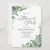 グリーンユーカリ葉パネスボタニカルリタイアパーティー 招待状 (正面)