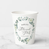 グリーンユーカリ葉パネスボタニカルリタイアパーティー 紙コップ (裏面)