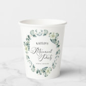 グリーンユーカリ葉パネスボタニカルリタイアパーティー 紙コップ (正面)