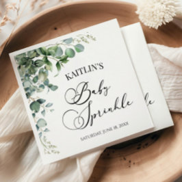 グリーンユーカリ葉パネス植物性ベビー散布 スタンダードランチョンナプキン