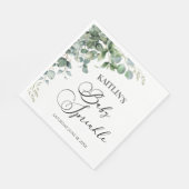 グリーンユーカリ葉パネス植物性ベビー散布 スタンダードランチョンナプキン (角)