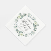 グリーンユーカリ葉パネス植物誕生日パーティー スタンダードランチョンナプキン (角)